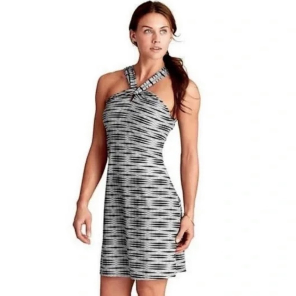 Athleta Kiki Twist Halter Neck Printed Swim Dress